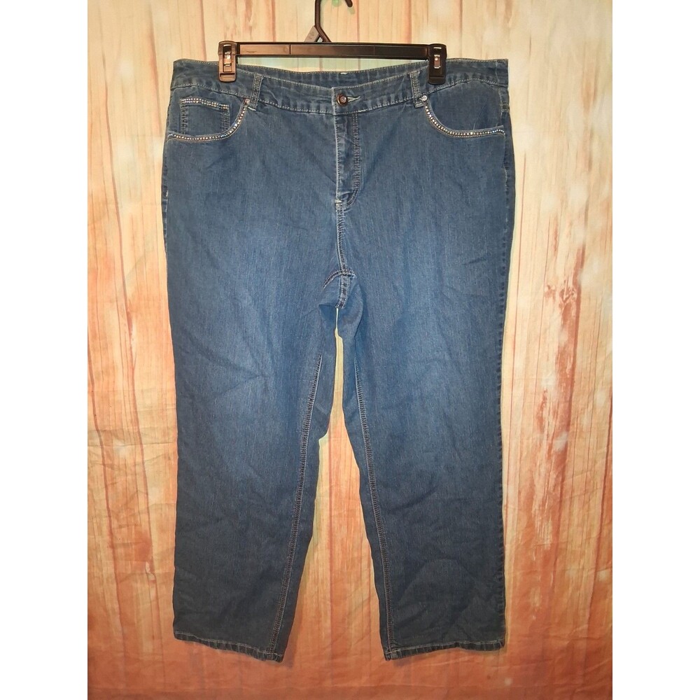 CJ Banks Signature Slim Medium Denim Straight Leg Jeans Sz 22W